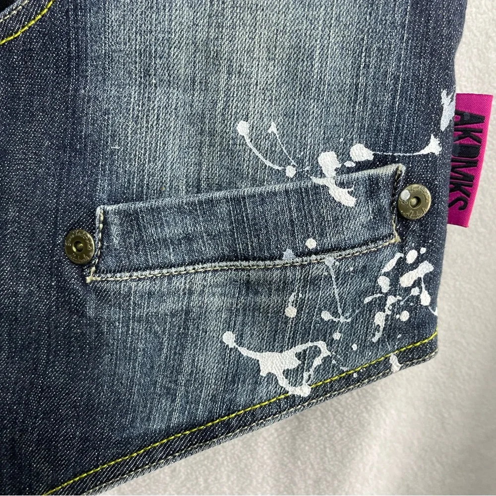 Akademiks Denim Vest with Paint Splatter - Picture 6 of 6
